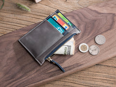 Handmade Leather Mens Cool billfold Wallet Card Holder Small Card Slim Wallets for Men