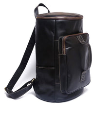 Genuine Leather Mens Cool Backpack Sling Bag Large Black Travel Bag Hiking Bag for men