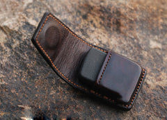 Cool Mens Leather Zippo Lighter Cases with Loop Zippo lighter Holder with clips - iwalletsmen