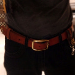 Handmade Genuine Custom Leather Mens Leather Men Brown Black Belt - iwalletsmen