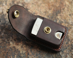 Cool Mens Leather Zippo Lighter Cases with Loop Zippo lighter Holder with clips - iwalletsmen