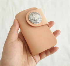 Handmade Mens Beige Leather Biker Key Wallet Cool Small Key Wallets Key Holder - iwalletsmen