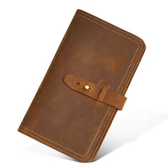 Handmade Leather Mens Travel Wallet Passport Leather Wallet billfold Slim Wallets for Men