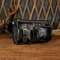 Leather Fanny Pack Mens Waist Bag Hip Pack Belt Bag Bumbag for Men