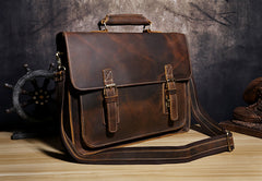 Genuine Leather Mens Cool Messenger Bag Briefcase Chest Bag Bike Bag Cycling Bag for men