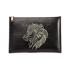 Handmade Leather Mens Cool Embroidery Wallet Zipper Clutch Wristlet Wallet for Men - iwalletsmen