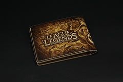 Handmade Leather Tooled League of Legends LOL Ahri the Nine-Tailed Fox Mens billfold Wallet Cool Leather Wallet Slim Wallet for Men