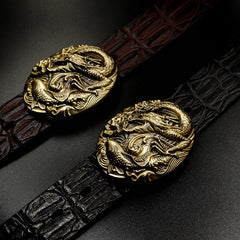Handmade Genuine Leather Punk Rock Western Country Carp Chinese Dargon Mens Cool Men Biker Trucker Leather Belt