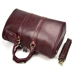 Genuine Leather Mens Cool Weekender Bag Travel Bag Duffle Bags Overnight Bag Holdall Bag for men