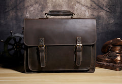 Genuine Leather Mens Cool Messenger Bag Briefcase Chest Bag Bike Bag Cycling Bag for men