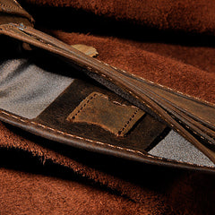 Handmade Leather Mens Cool Slim Leather Wallet Card Wallet Holders Men Small Wallets Bifold for Men