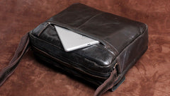 Handmade Leather Mens Cool Messenger Bag Chest Bag Bike Bag Cycling Bag for men
