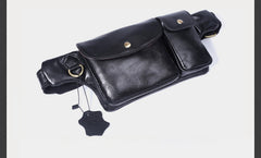 Leather Men Fanny Pack Small Waist Bag Hip Pack Belt Bag Bumbag for Men