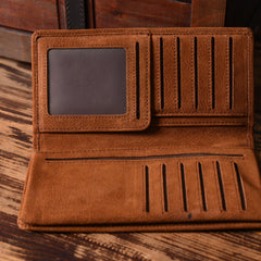 Handmade Mens Cool billfold Leather Wallet Men Small Slim Wallets Bifold for Men - iwalletsmen