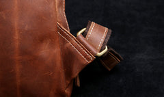 Genuine Leather Mens Cool Chest Bag Sling Bag Crossbody Bag Travel Bag Hiking Bag for men