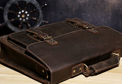 Genuine Leather Mens Cool Messenger Bag Briefcase Chest Bag Bike Bag Cycling Bag for men