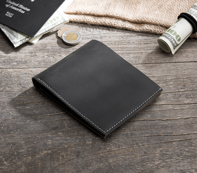 Handmade Mens Cool billfold Leather Wallet Men Small Wallets Bifold fo –  iwalletsmen