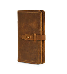 Handmade Leather Mens Travel Wallet Passport Leather Wallet billfold Slim Wallets for Men