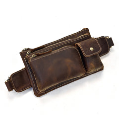 Vintage Leather Fanny Pack Mens Waist Bag Hip Pack Belt Bag for Men - iwalletsmen