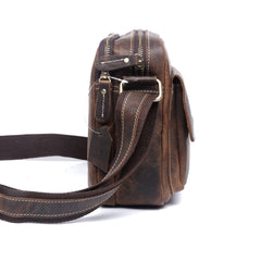 Genuine Leather Mens Cool Messenger Bag Chest Bag Bike Bag Cycling Bag for men