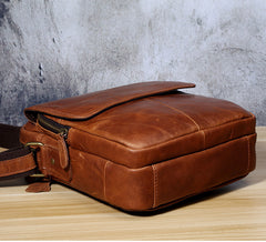Genuine Leather Mens Cool Messenger Bag Small Bag Chest Bag Bike Bag Cycling Bag for men