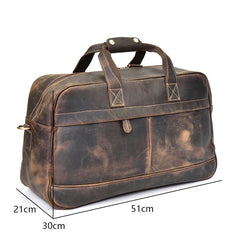 Genuine Leather Mens Cool Weekender Bag Travel Bag Duffle Bags Overnight Bag Holdall Bag for men