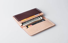 Handmade Leather Mens Cool billfold Wallet Card Holder Small Card Slim Wallets for Men