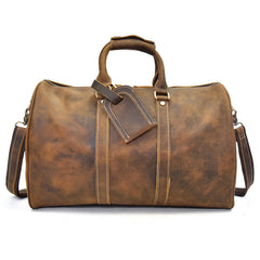 Genuine Leather Mens Cool Weekender Bag Travel Bag Duffle Bags Overnight Bag Holdall Bag for men
