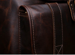 Genuine Leather Mens Cool Backpack Sling Bag Large Black Travel Bag Hiking Bag for men