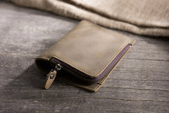 Handmade Leather Mens Cool Slim Leather Wallet Men Small Wallets Bifold for Men