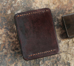 Cool Mens Leather Zippo Lighter Case with Loop Zippo lighter Holder with clip - iwalletsmen