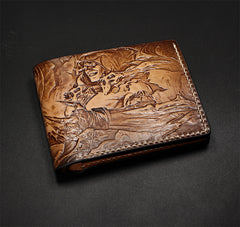 Handmade Leather Tooled League of Legends LOL Vladimir The Crimson Reaper Mens billfold Wallet Cool Leather Wallet Slim Wallet for Men