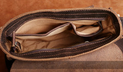 Handmade Leather Mens Cool Messenger Bag Square Bag Chest Bag Bike Bag Cycling Bag for men