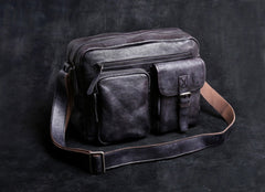 Genuine Leather Mens Cool Messenger Bag Chest Bag Bike Bag Cycling Bag for men