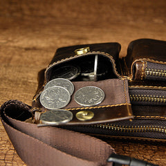 Leather Fanny Pack Mens Waist Bag Hip Pack Belt Bag Bumbag for Men