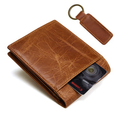 Genuine Leather Mens Wallet Cool billfold Slim Bifold Wallet Card Coin Holder Wallet Purse for Mens - iwalletsmen