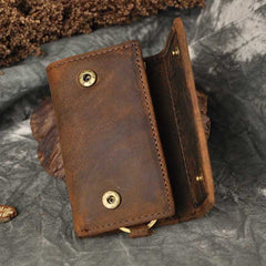 Handmade Leather Mens Cool Key Wallet Change Coin Wallet Key Holder Case Card Wallet for Men