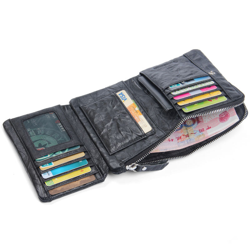 Handmade Leather Mens Cool Long Leather Wallet Trifold Clutch Wallet for Men - iwalletsmen
