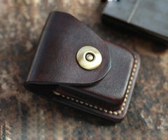 Cool Mens Leather Zippo Lighter Cases with Loop Zippo lighter Holder with clip - iwalletsmen