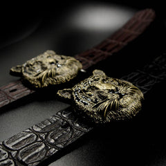 Handmade Genuine Leather Punk Rock Western Country Tiger Mens Cool Men Biker Trucker Leather Belt