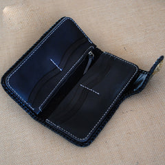 Handmade Mens Tooled GoldenToad Leather Chain Wallet Biker Trucker Wallet with Chain - iwalletsmen