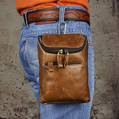 Leather Belt Pouch Mens Small Cases Waist Bag Hip Pack Belt Bag Fanny Pack Bumbag for Men
