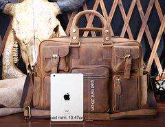 Genuine Leather Mens Cool Messenger Bag Work Bag Satchel Bag Briefcase Bag for men