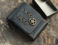 Cool Mens Leather Zippo Lighter Case with Loop Leather Zippo lighter Holder with Clip - iwalletsmen