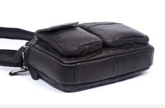 Handmade Genuine Leather Mens Cool Messenger Bag Chest Bag Bike Bag Cycling Bag for men