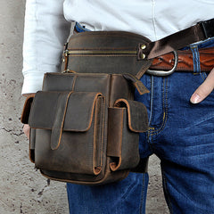 thigh strap bagMens Drop Leg Bag Biker Leather Thigh Bag Left Leg Pack Belt Pouches For Men