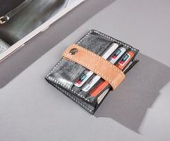 Handmade Leather Mens Cool billfold Wallet Card Holder Small Card Slim Wallets for Men