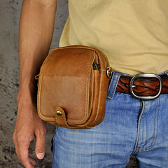Leather Belt Pouch Mens Small Cases Waist Bag Hip Pack Belt Bag Fanny Pack Bumbag for Men