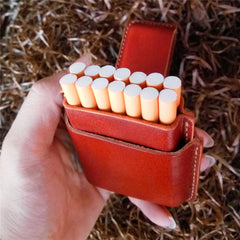 Leather Mens 14pcs Cigarette Holder Case Cool Custom Cigarette Case for Men - iwalletsmen