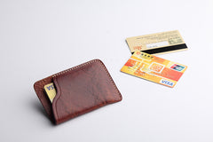 Handmade Leather Mens Cool billfold Wallet Card Holder Small Card Slim Wallets for Men